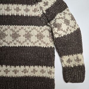Handmade Knitted Cowichan Style Chunky Knit Winter Wool Sweater Kids 8-10